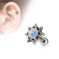 Piercing oreille cartilage hélix soleil tribal opale bleue