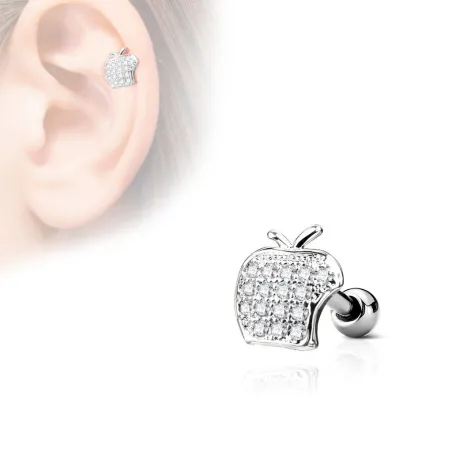 Piercing cartilage hélix pomme strass