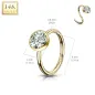 Piercing nez Anneau Or 14 Carats strass