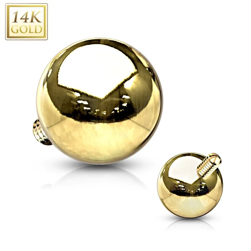 Piercing micro dermal Or jaune 14 Carats Boule