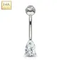 Piercing nombril Or  Blanc 14 Carats Larme