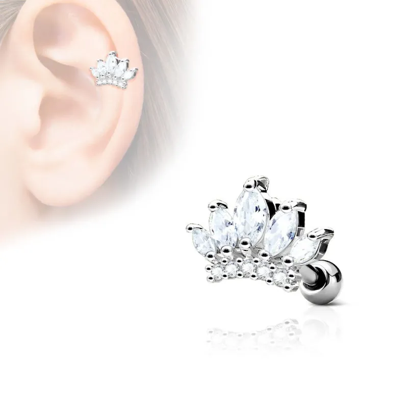 Piercing oreille cartilage hélix tiare gemmes