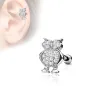 Piercing oreille cartilage hélix hibou strass