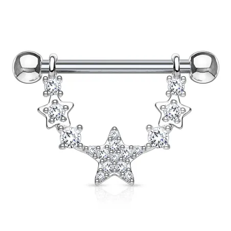 Piercing téton pendentif étoiles liées