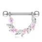 Piercing téton pendentif gemmes marquise roses