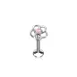 Piercing oreille labret lèvre fleur gemme rose