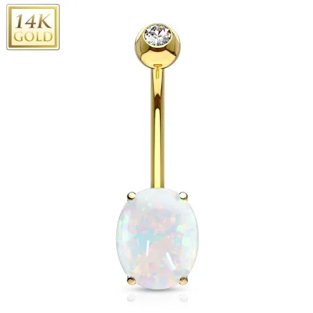 Piercing nombril Or 14 Carats Pierre Opale