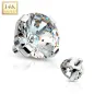 Piercing micro dermal Or blanc 14 Carats Gemme