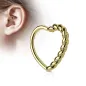 Piercing oreille cartilage daith coeur tressé plaqué or