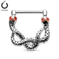 Piercing téton clipsable serpents yeux rouges