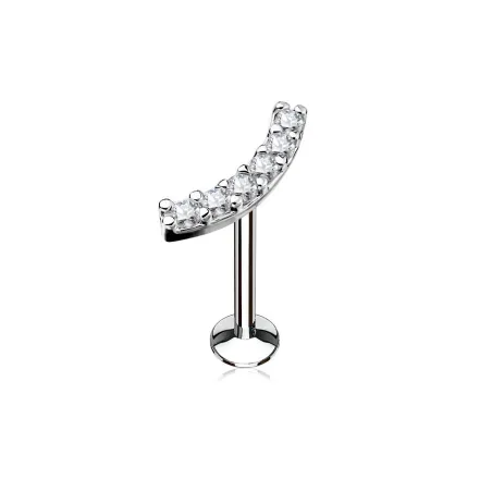 Piercing labret lèvre courbé strass