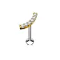 Piercing oreille labret lèvre courbé strass doré