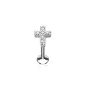 Piercing oreille labret lèvre croix pavée