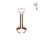 Piercing oreille Labret acier Gemme en forme de Coeur Or Rose