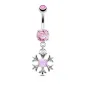 Piercing nombril pendentif soleil tribal opalite rose