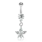 Piercing nombril pendentif fleur pétales marquise