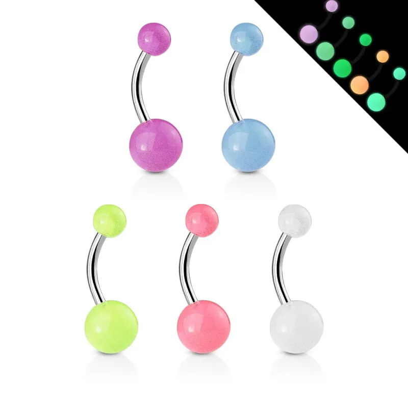 Lot de 5 Piercing Nombril Boules Acrylique Pastelles