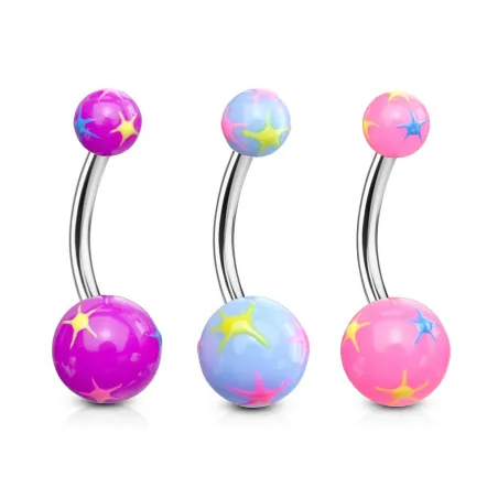 Lot de 3 Piercing Nombril Boules Explosion d'étoiles