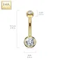 Piercing nombril Or jaune 14 carats gemmes