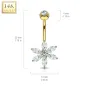 Piercing nombril Or jaune 14 carats fleur pétales