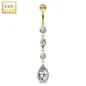 Piercing nombril Or Jaune 14 Carats cascade larmes