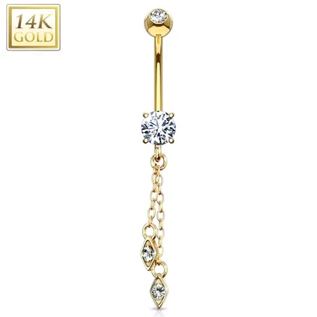 Piercing nombril or 14 carats chaines