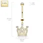 Piercing nombril Or 14 carats couronne