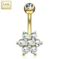 Piercing nombril Or Jaune 14 Carats Fleur