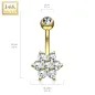 Piercing nombril Or Jaune 14 Carats Fleur