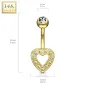 Piercing nombril Or Jaune 14 Carats coeur