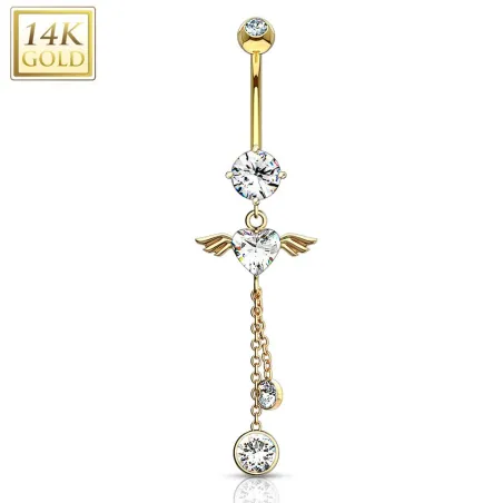 Piercing nombril Or 14 Carats Ailes d'Ange