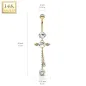 Piercing nombril Or 14 Carats Ailes d'Ange