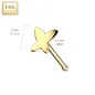 Piercing nez tige droite Or 14K Papillon