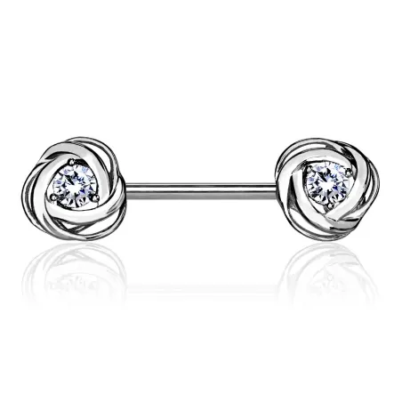 Piercing téton fleur roses avec strass