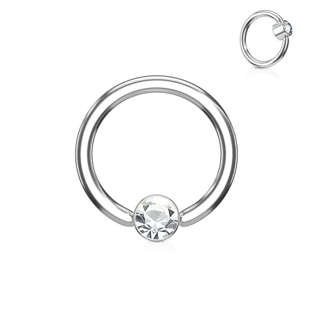 Piercing anneau captif cristal blanc