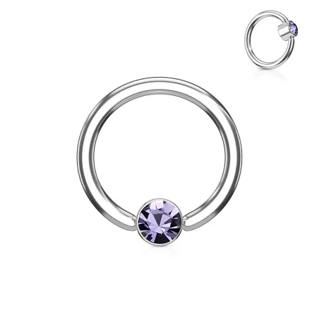 Piercing anneau captif cristal tanzanite