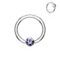 Piercing oreille anneau captif cristal tanzanite