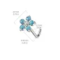 Piercing nez tige en L fleur 6 gemmes turquoises