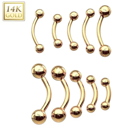 Piercing arcade Or 14K avec Billes