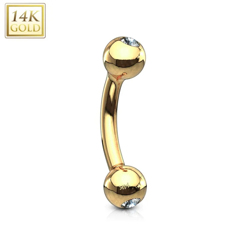 Piercing arcade Or 14K Billes Gemmes