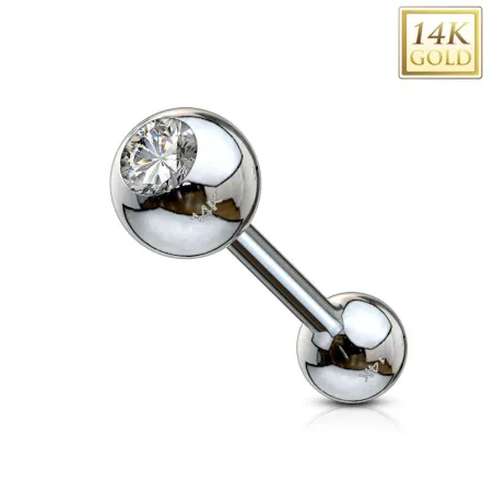 Piercing hélix Or blanc 14 Carats Gemme