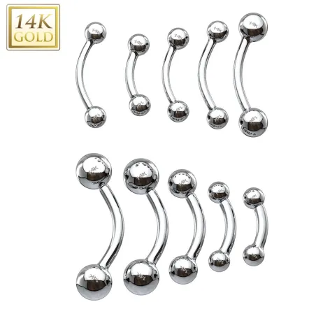 Piercing arcade or blanc 14k boules