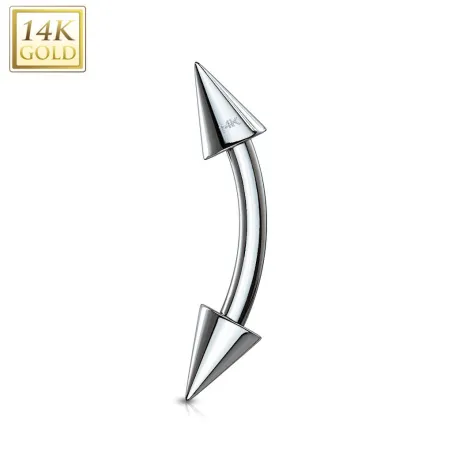 Piercing arcade Or Blanc 14K avec Pointes