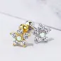 Piercing Cartilage Oreille Fleur en Or Jaune 14 Carats