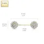 Piercing téton fleurs en Or Jaune 14 Carats