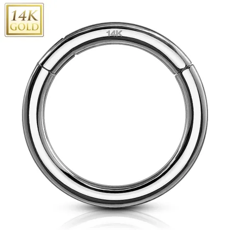 Piercing anneau segment clips en or blanc 14 carats