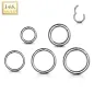 Piercing oreille teton anneau segment clips en or blanc 14 carats