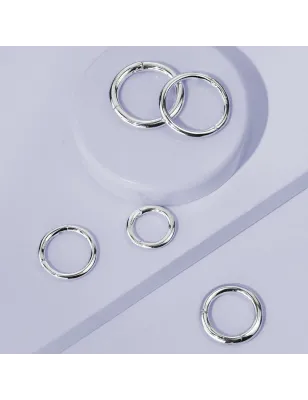 Piercing anneau segment clips en or blanc 14 carats