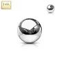 Boule de remplacement pour piercing en or blanc 14 carats