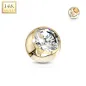 Boule à strass pour piercing en or jaune 14 carats